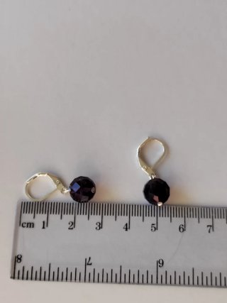 Pendientes plata y amatista facetada
