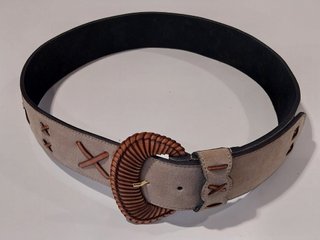 Cinturón de Mujer Beige con Hebilla Decorada