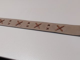 Cinturón de Mujer Beige con Hebilla Decorada