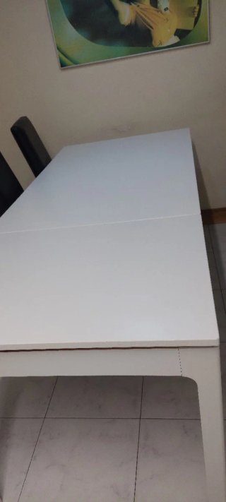 Mesa comedor extensible madera blanca