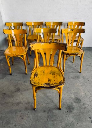 Set de 4 Sillas Vintage Amarillas