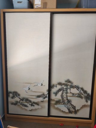 Armario japonés puertas correderas pintado a mano