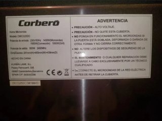 Microondas Corberó CMICG25DC Con su caja-NEGOCIABL