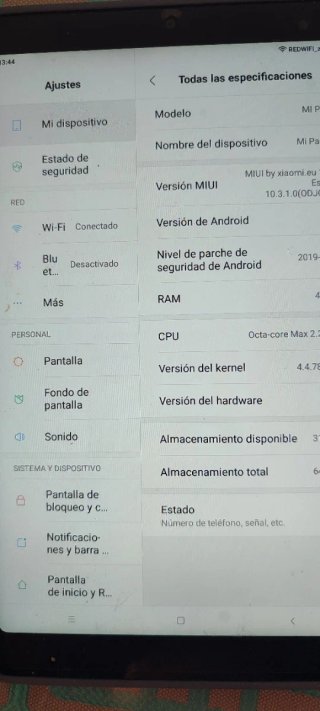 Xiaomi Mi Pad 4 8 Negro. Sin cargador