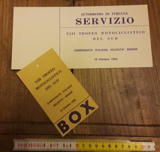 Pergusa trofeo motociclistico del sud 1980 pass