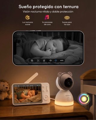 Cámara Vigilancia Bebé 3MP sin WiFi 2.4G