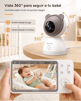 Cámara Vigilancia Bebé 3MP sin WiFi 2.4G