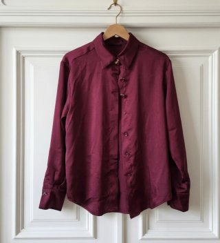 Camisa Zara Satén Burdeos Talla XS/S