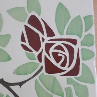 Azulejo Antiguo Modernista Floral