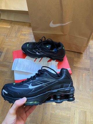 Nike Shox R4 Black Metallic Silver Lime