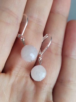 Pendientes plata y cuarzo rosa
