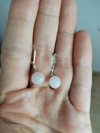 Pendientes plata y cuarzo rosa