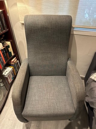 Sillón butaca gris oscuro tela