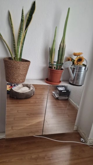 Armario con espejo madera y cristal