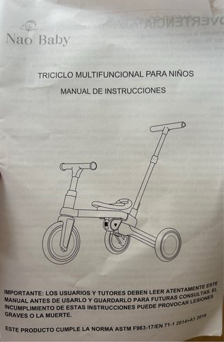 Triciclo Evolutivo Plegable Nao Baby