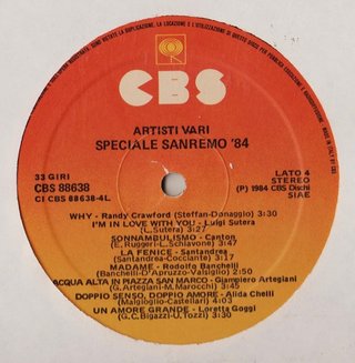 Speciale Sanremo '84 - 2 LP 33 Giri