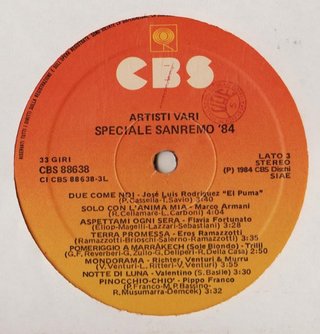 Speciale Sanremo '84 - 2 LP 33 Giri
