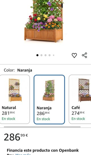 COSTWAY Jardinera con Enrejado de Madera
