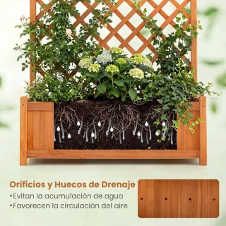 COSTWAY Jardinera con Enrejado de Madera