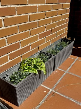 Jardinera Rectangular Ratán Gris