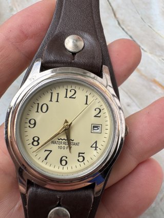 Reloj Vintage de Cuarzo con Correa de Piel