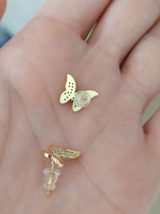 Pendientes mariposa y circonitas
