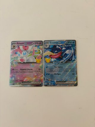Cartas Pokémon Greninja ex y Sylveon ex