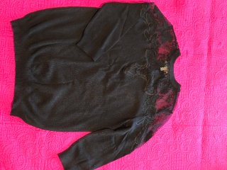 Jersey Negro con Encaje Morgan