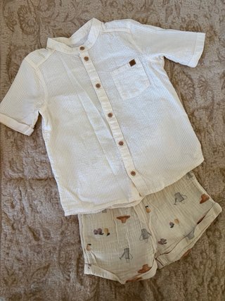 Conjunto bebé 2 piezas camisa y pantalón corto