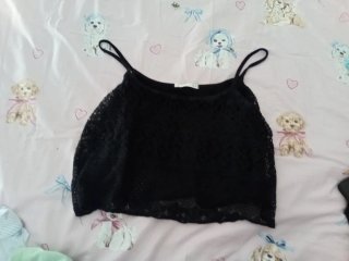 Top negro Lefties encaje talla M