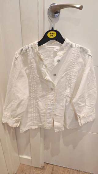 Camisa casera, baserritarra,aldeana blanca talla 6