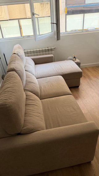 Sofá Cama Chaise Longue Beige