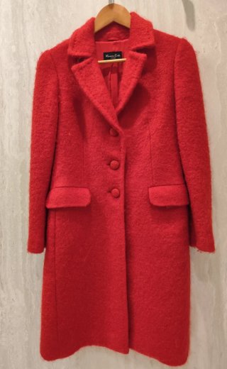 Abrigo Massimo Dutti Rojo Lana