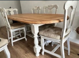 Mesa comedor madera maciza + 6 sillas