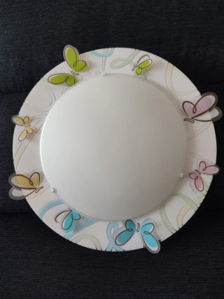 Conjunto Plafón y Lámpara Infantil Mariposas