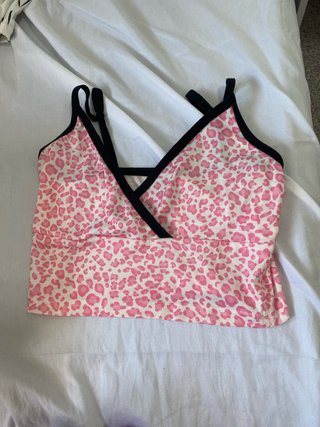 Top leopardo rosa tirantes