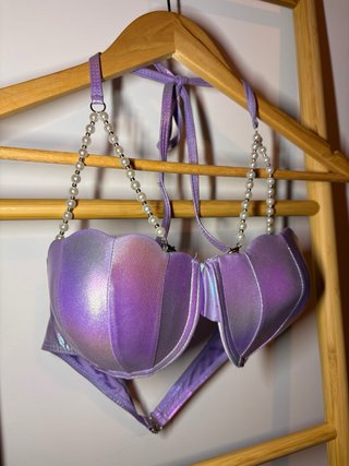 Top Bikini Sirena Perlas Morado