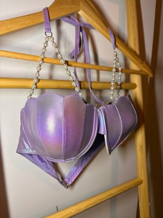 Top Bikini Sirena Perlas Morado