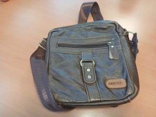 Bolso Bandolera de Cuero Marrón DISPEL