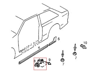 16unidades-Clip fixação friso lateral Opel Corsa A