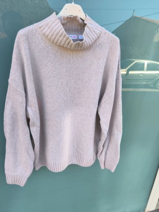 Jersey Prenatal cuello alto beige Talla M