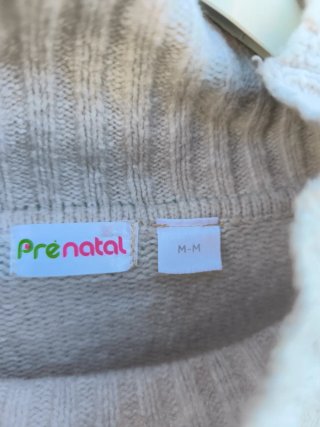 Jersey Prenatal cuello alto beige Talla M