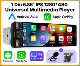 Radio Coche 1 Din Pantalla 6.86 CarPlay/Android