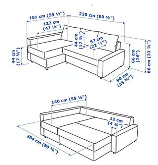 Sofá cama IKEA con almacenaje — Como nuevo