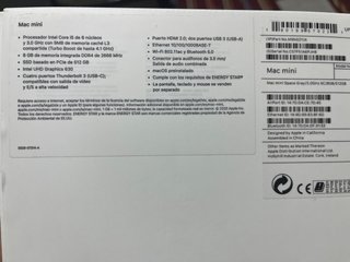 Mac mini 512Gb 2018 i5 8GB RAM