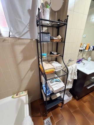 Estantería de Baño Metálica Negra