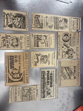 Colección de 10 Recortes de Anuncios de Cine