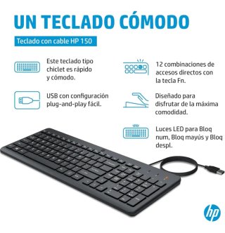 Teclado HP 150 con cable - QWERTY español