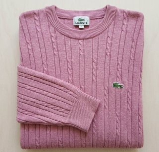Jersey Lacoste Rosa Punto Trenzado Talla XL/7