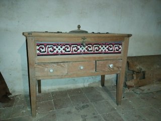 Cocina antigua madera y cerámica